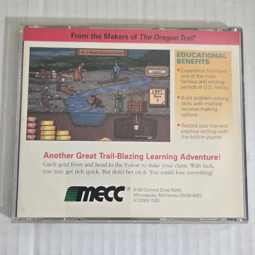 The Yukon Trail PC Mac Game 1994 MECC CD-ROM Vintage Oregon Trail Era (CIB)